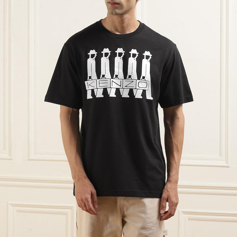 Kenzo  Men Black KENZO Business Print T-shirt